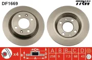Bremsscheibe Hinterachse TRW DF1669