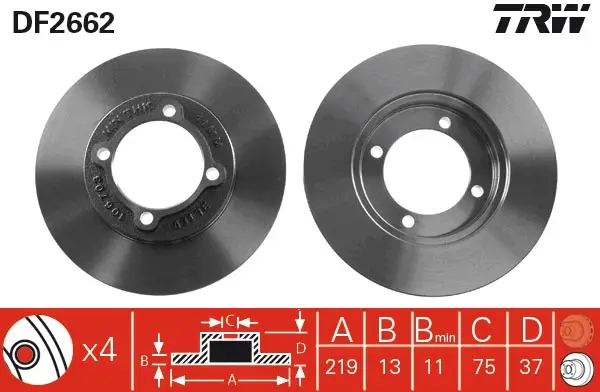 Bremsscheibe Vorderachse TRW DF2662