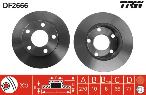 Bremsscheibe Hinterachse TRW DF2666