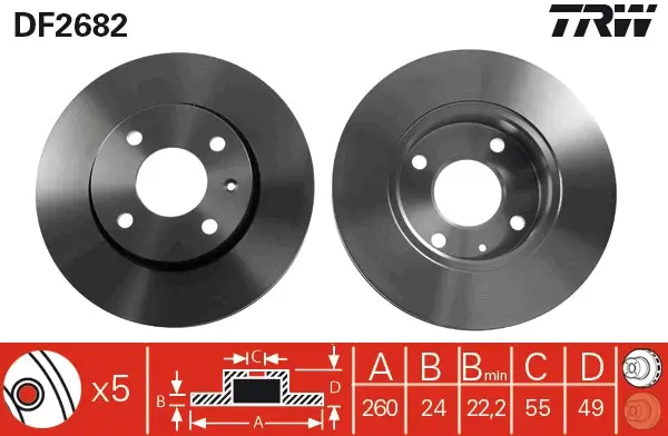 Bremsscheibe Vorderachse TRW DF2682