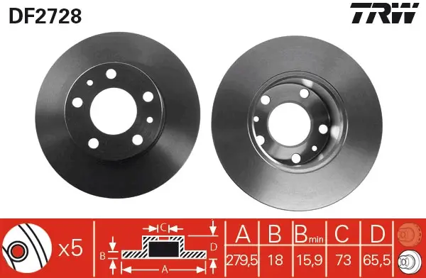 Bremsscheibe TRW DF2728