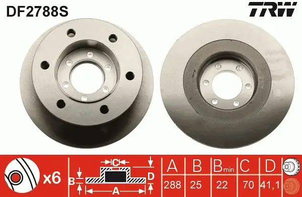 Bremsscheibe TRW DF2788S