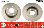 Bremsscheibe Hinterachse TRW DF4039