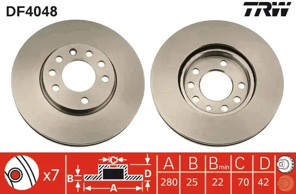 Bremsscheibe TRW DF4048
