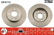 Bremsscheibe Vorderachse TRW DF4112