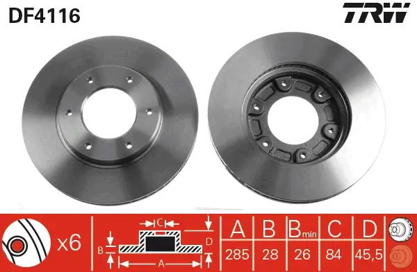 Bremsscheibe Vorderachse TRW DF4116