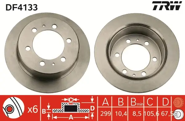 Bremsscheibe Hinterachse TRW DF4133