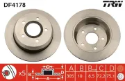 Bremsscheibe Hinterachse TRW DF4178
