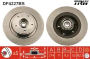 Bremsscheibe Hinterachse TRW DF4227BS