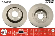 Bremsscheibe Hinterachse TRW DF4239