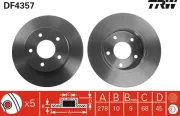 Bremsscheibe Hinterachse TRW DF4357