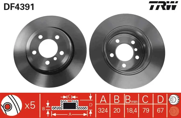 Bremsscheibe Hinterachse TRW DF4391