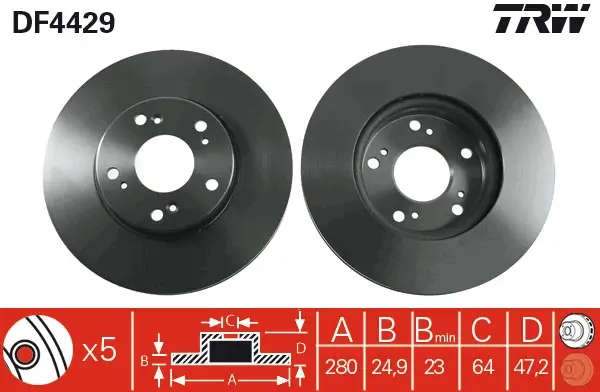 Bremsscheibe Vorderachse TRW DF4429