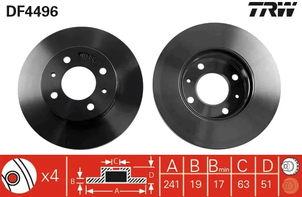 Bremsscheibe Vorderachse TRW DF4496