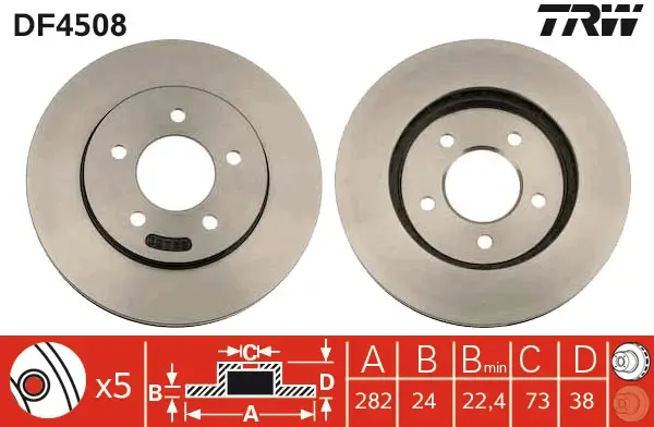 Bremsscheibe Vorderachse TRW DF4508