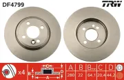 Bremsscheibe Vorderachse TRW DF4799