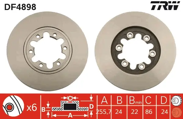 Bremsscheibe Vorderachse TRW DF4898
