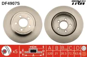 Bremsscheibe Hinterachse TRW DF4907S