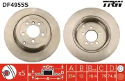 Bremsscheibe Hinterachse TRW DF4955S