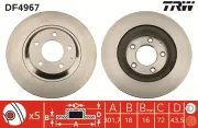 Bremsscheibe Hinterachse TRW DF4967