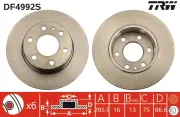 Bremsscheibe Hinterachse TRW DF4992S