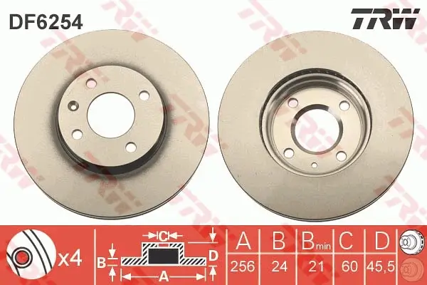 Bremsscheibe Vorderachse TRW DF6254