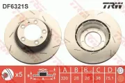 Bremsscheibe Hinterachse rechts TRW DF6321S
