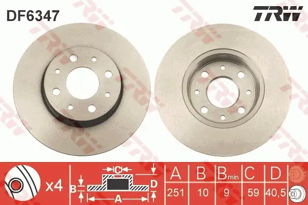 Bremsscheibe TRW DF6347