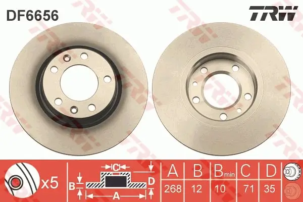 Bremsscheibe Hinterachse TRW DF6656