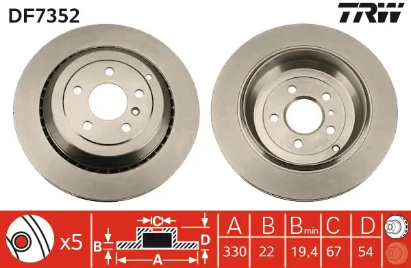 Bremsscheibe TRW DF7352