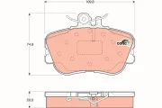 Bremsbelagsatz, Scheibenbremse Vorderachse TRW GDB1094