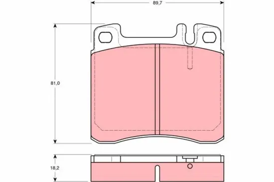 Bremsbelagsatz, Scheibenbremse Vorderachse TRW GDB1122 Bild Bremsbelagsatz, Scheibenbremse Vorderachse TRW GDB1122