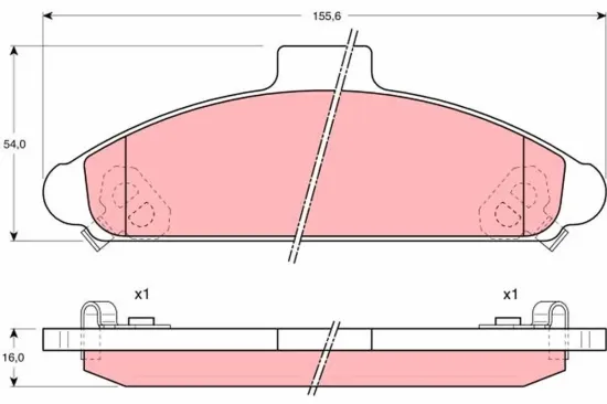 Bremsbelagsatz, Scheibenbremse Vorderachse TRW GDB1136 Bild Bremsbelagsatz, Scheibenbremse Vorderachse TRW GDB1136