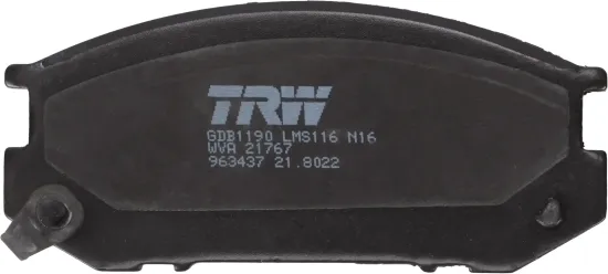 Bremsbelagsatz, Scheibenbremse Vorderachse TRW GDB1190 Bild Bremsbelagsatz, Scheibenbremse Vorderachse TRW GDB1190