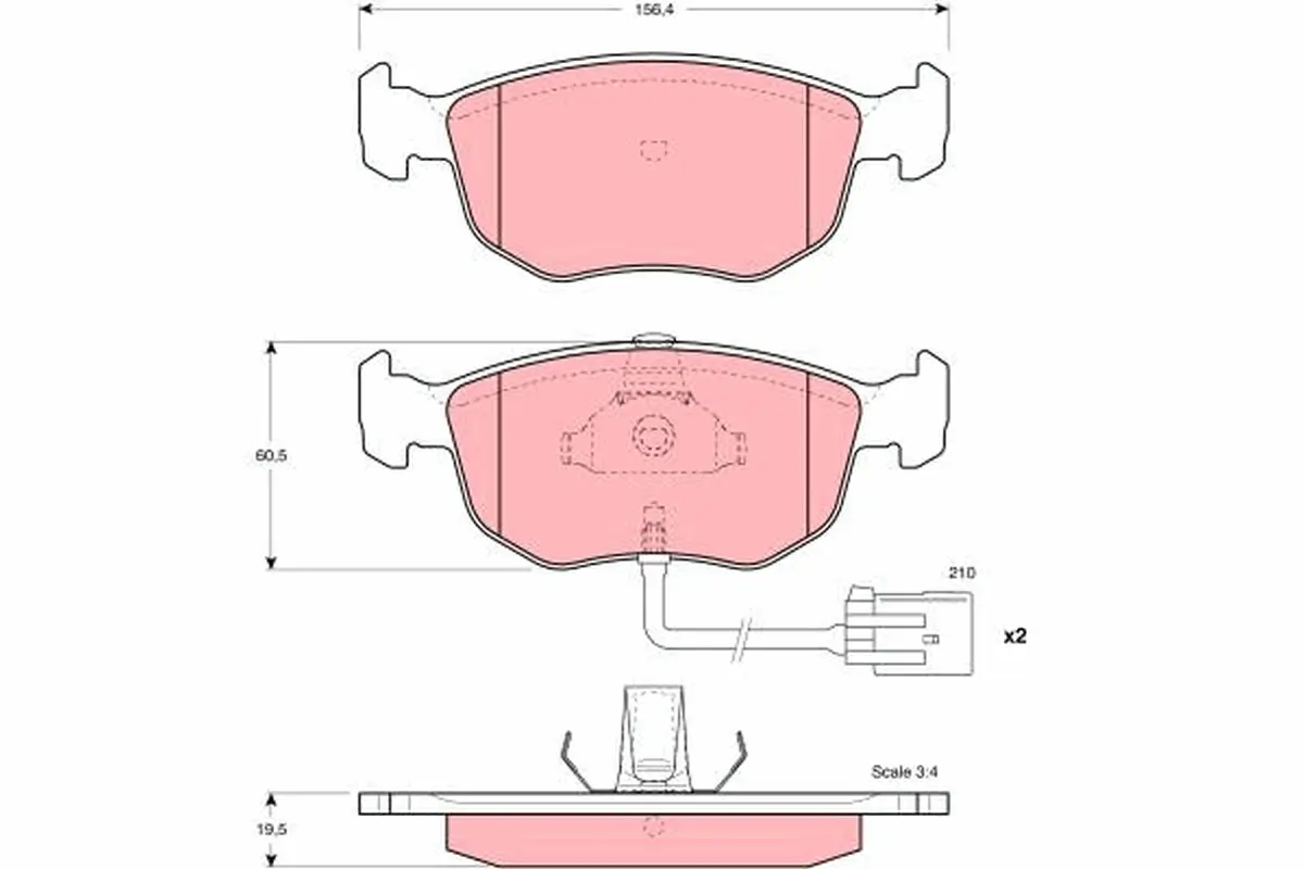 Bremsbelagsatz, Scheibenbremse Vorderachse TRW GDB1213