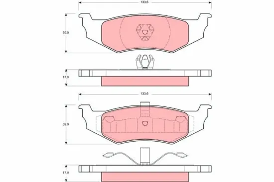Bremsbelagsatz, Scheibenbremse TRW GDB1234 Bild Bremsbelagsatz, Scheibenbremse TRW GDB1234