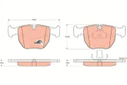Bremsbelagsatz, Scheibenbremse Vorderachse TRW GDB1261