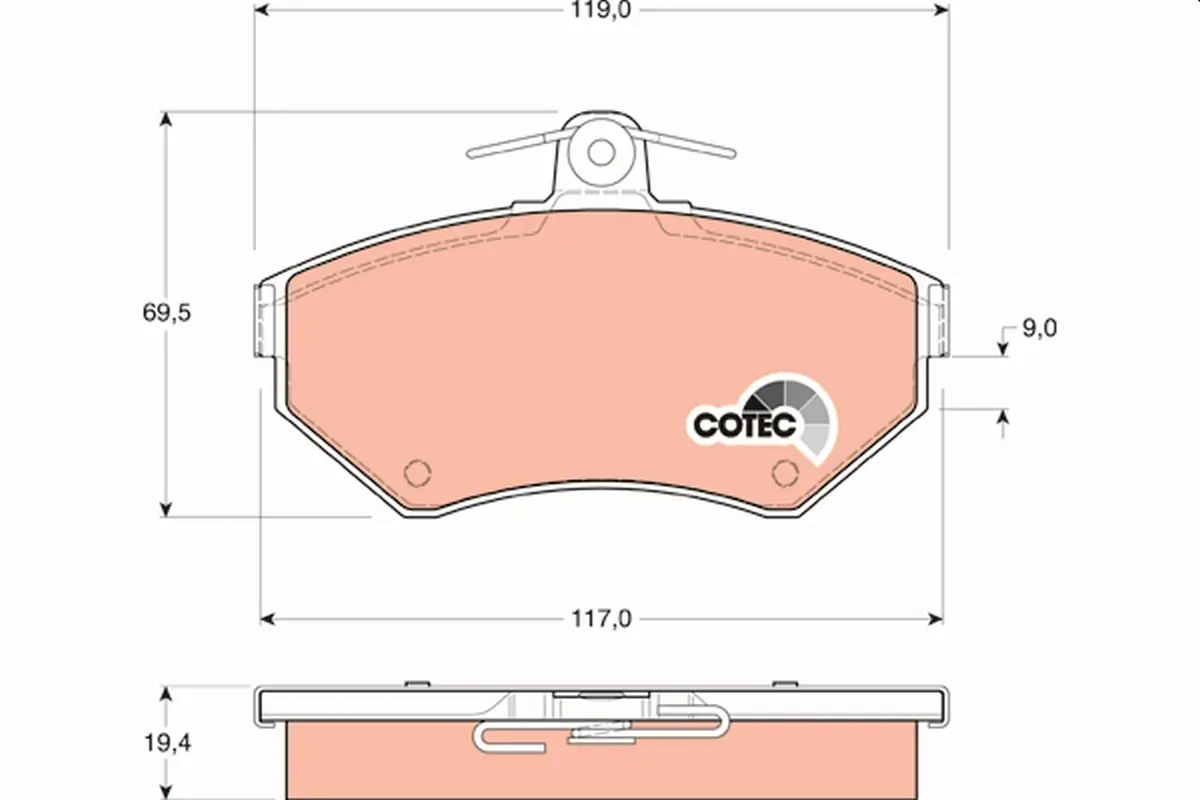 Bremsbelagsatz, Scheibenbremse TRW GDB1266