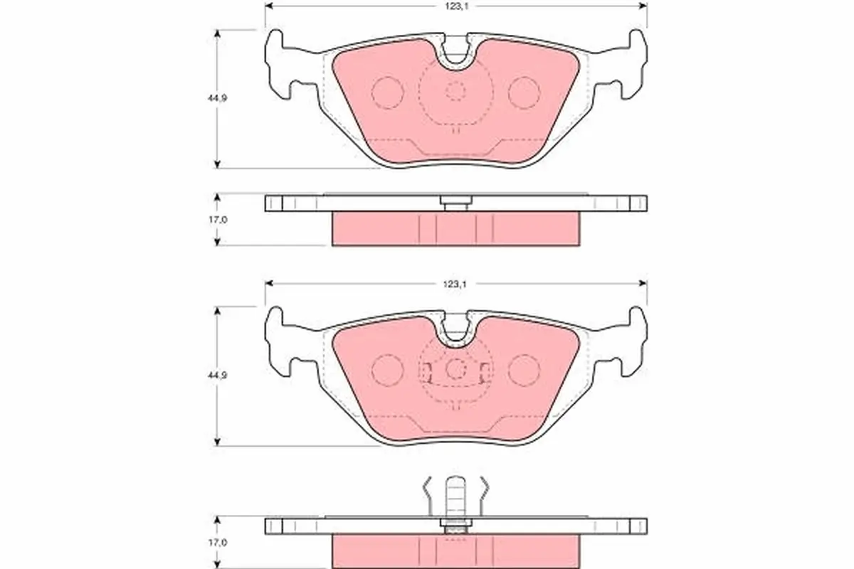 Bremsbelagsatz, Scheibenbremse Hinterachse TRW GDB1343