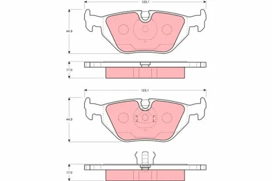 Bremsbelagsatz, Scheibenbremse Hinterachse TRW GDB1343 Bild Bremsbelagsatz, Scheibenbremse Hinterachse TRW GDB1343