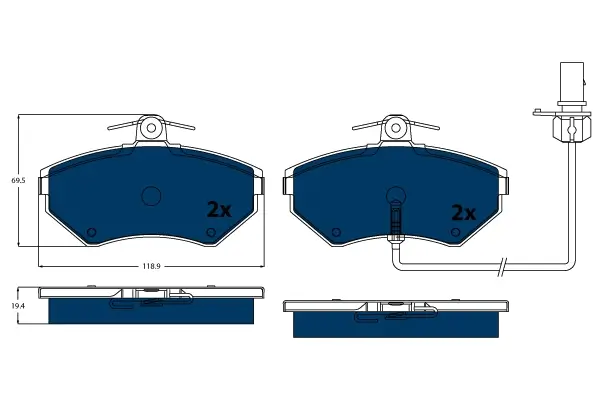 Bremsbelagsatz, Scheibenbremse Hinterachse TRW GDB1366BTE