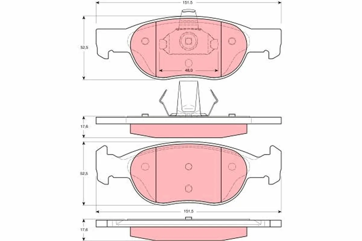 Bremsbelagsatz, Scheibenbremse Vorderachse TRW GDB1382