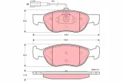 Bremsbelagsatz, Scheibenbremse Vorderachse TRW GDB1387