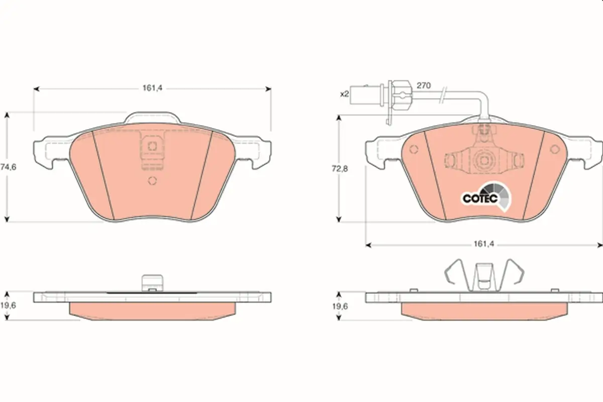 Bremsbelagsatz, Scheibenbremse TRW GDB1460