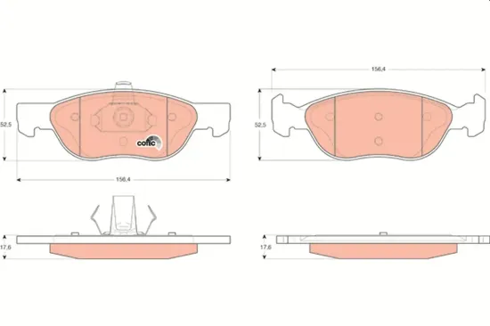 Bremsbelagsatz, Scheibenbremse Vorderachse TRW GDB1487 Bild Bremsbelagsatz, Scheibenbremse Vorderachse TRW GDB1487