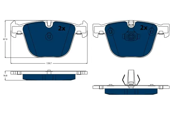 Bremsbelagsatz, Scheibenbremse Hinterachse TRW GDB1502BTE