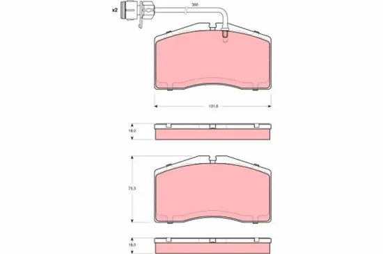 Bremsbelagsatz, Scheibenbremse Vorderachse TRW GDB1506 Bild Bremsbelagsatz, Scheibenbremse Vorderachse TRW GDB1506