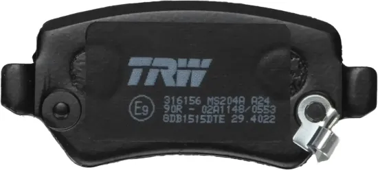 Bremsbelagsatz, Scheibenbremse Hinterachse TRW GDB1515DTE Bild Bremsbelagsatz, Scheibenbremse Hinterachse TRW GDB1515DTE