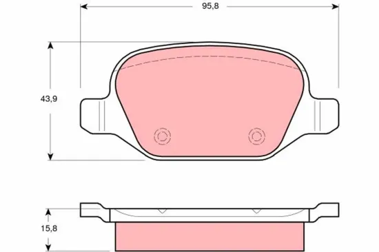 Bremsbelagsatz, Scheibenbremse Hinterachse TRW GDB1520 Bild Bremsbelagsatz, Scheibenbremse Hinterachse TRW GDB1520
