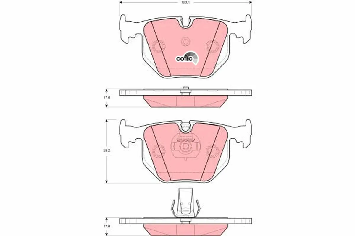 Bremsbelagsatz, Scheibenbremse Hinterachse TRW GDB1527